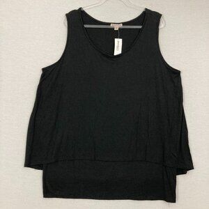 New CB Established 1962 Black Stretch Knit Layered Pullover Sleeveless Top 3X